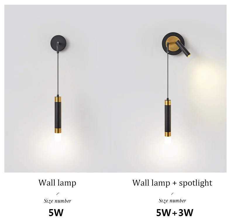 Nordic Bedroom Decoration Wall Lamp Iron Material Linear Light With Reading Spot Lamp Hotel Indoor Luxury LED Modern Wall Lustre