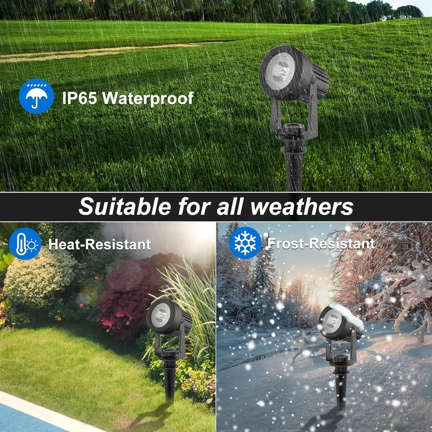 3000K/6000K Outdoor Solar LED Light IP65 Garden Landscape Pathway Wall Lamp for Tree Decoration Yard Street Solar Spotlight