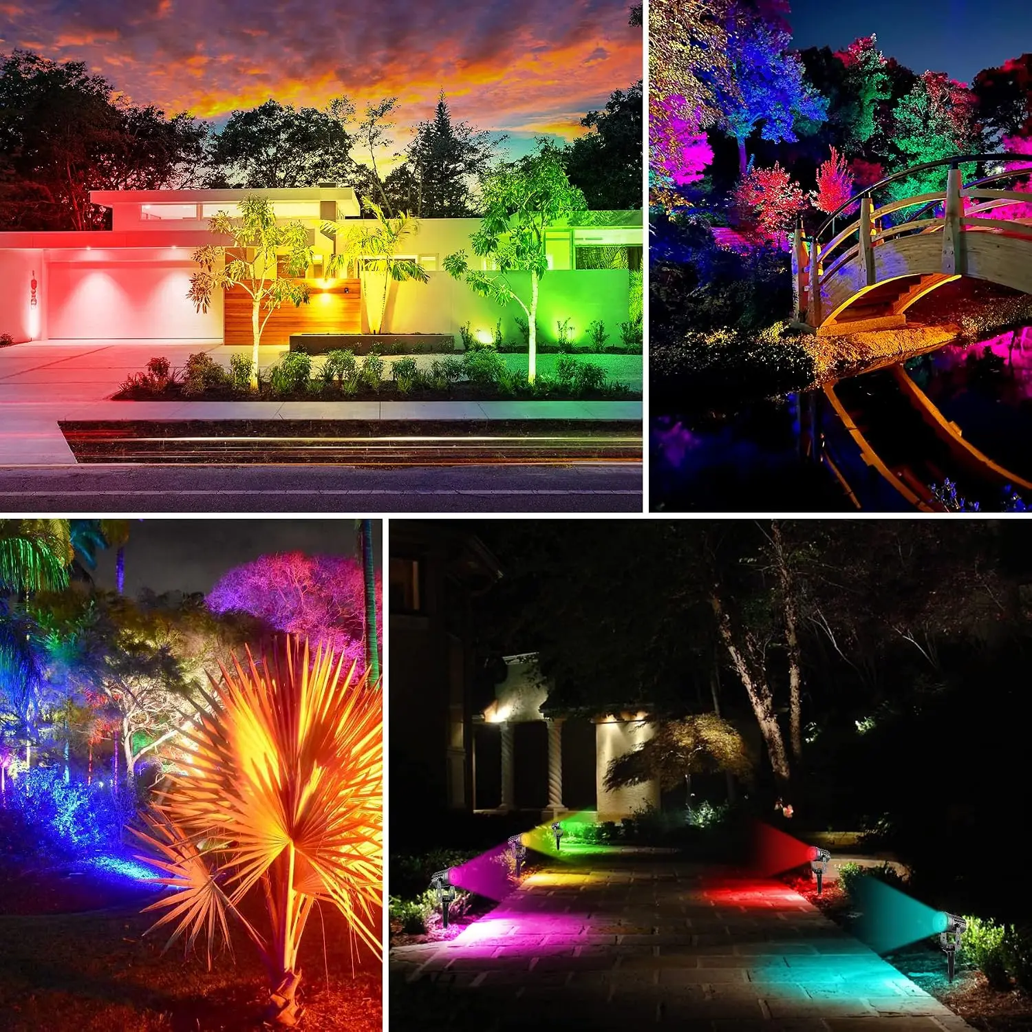 3000K/6000K Outdoor Solar LED Light IP65 Garden Landscape Pathway Wall Lamp for Tree Decoration Yard Street Solar Spotlight