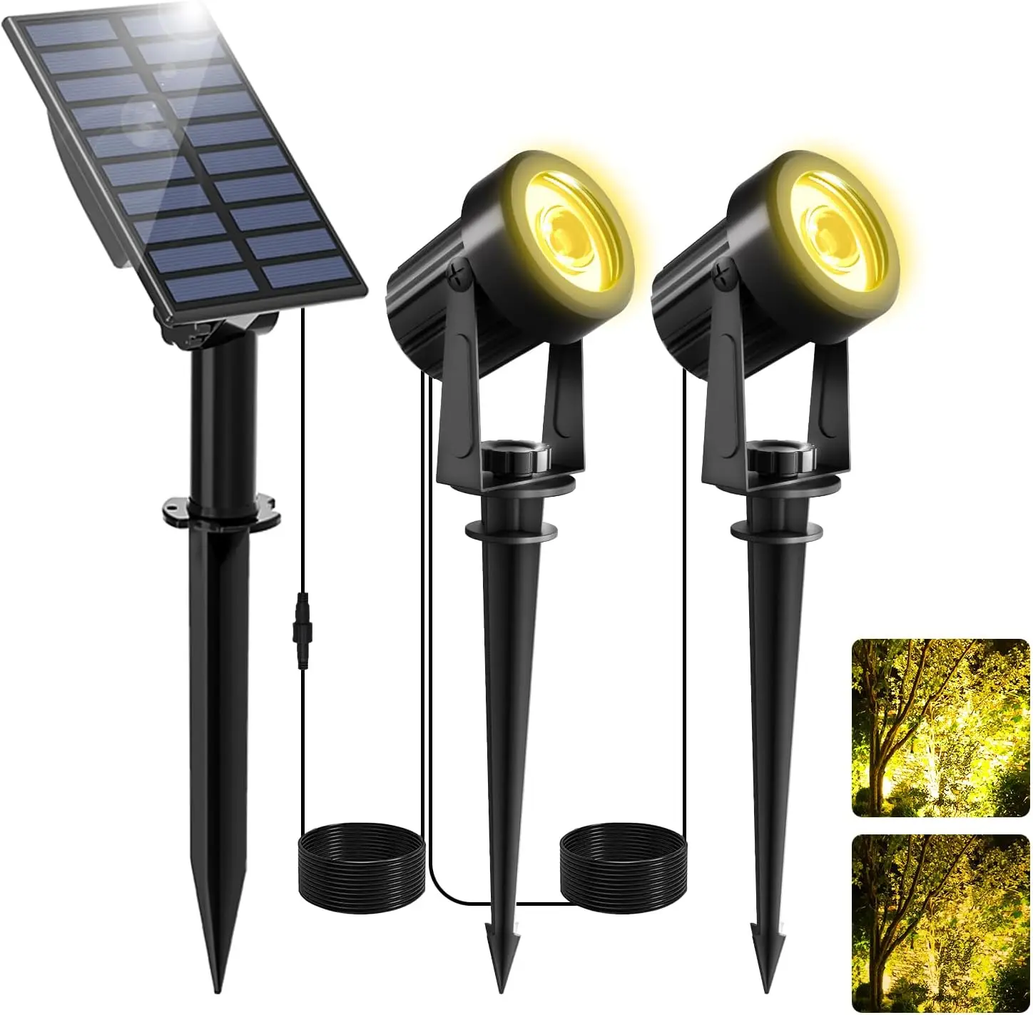 3000K/6000K Outdoor Solar LED Light IP65 Garden Landscape Pathway Wall Lamp for Tree Decoration Yard Street Solar Spotlight