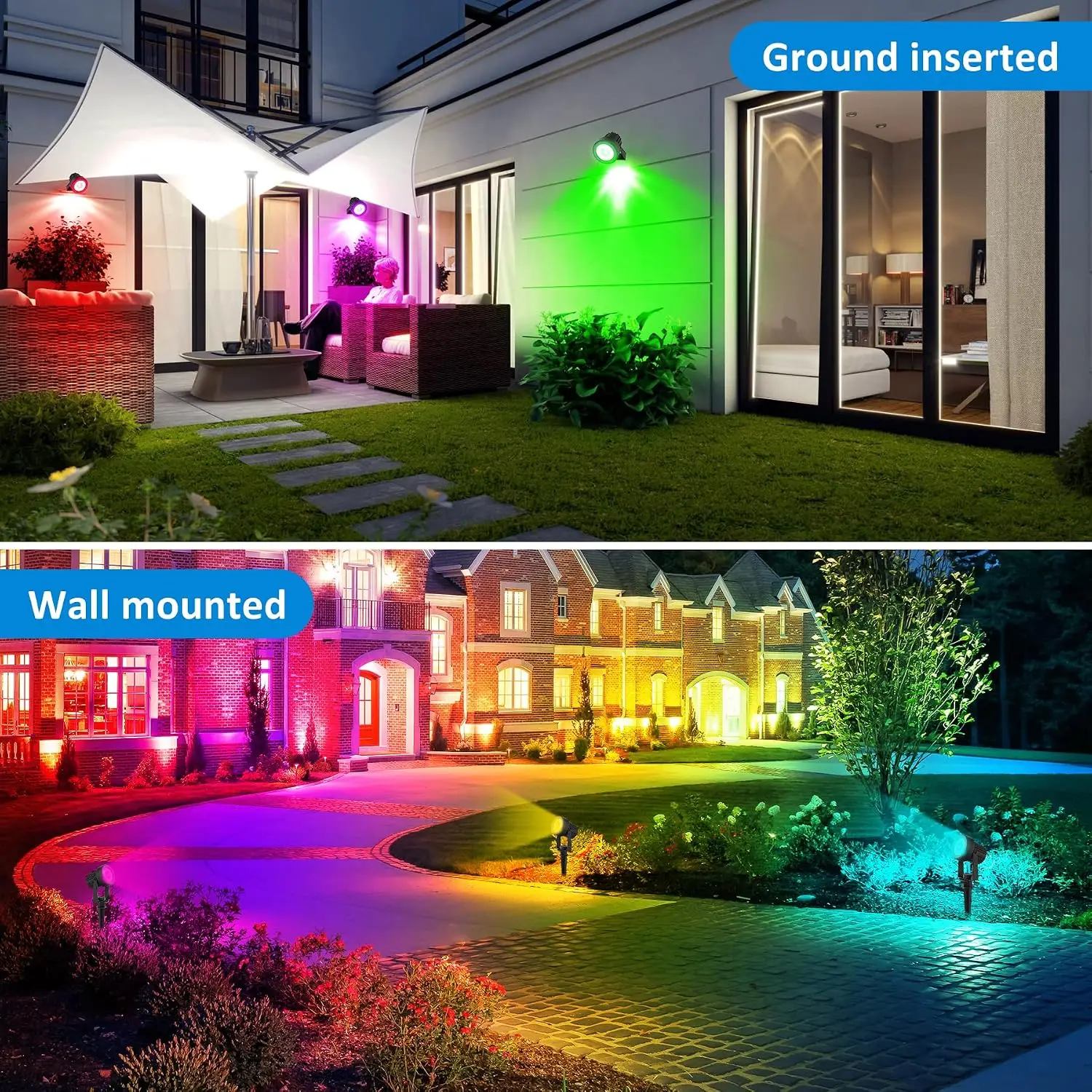 3000K/6000K Outdoor Solar LED Light IP65 Garden Landscape Pathway Wall Lamp for Tree Decoration Yard Street Solar Spotlight