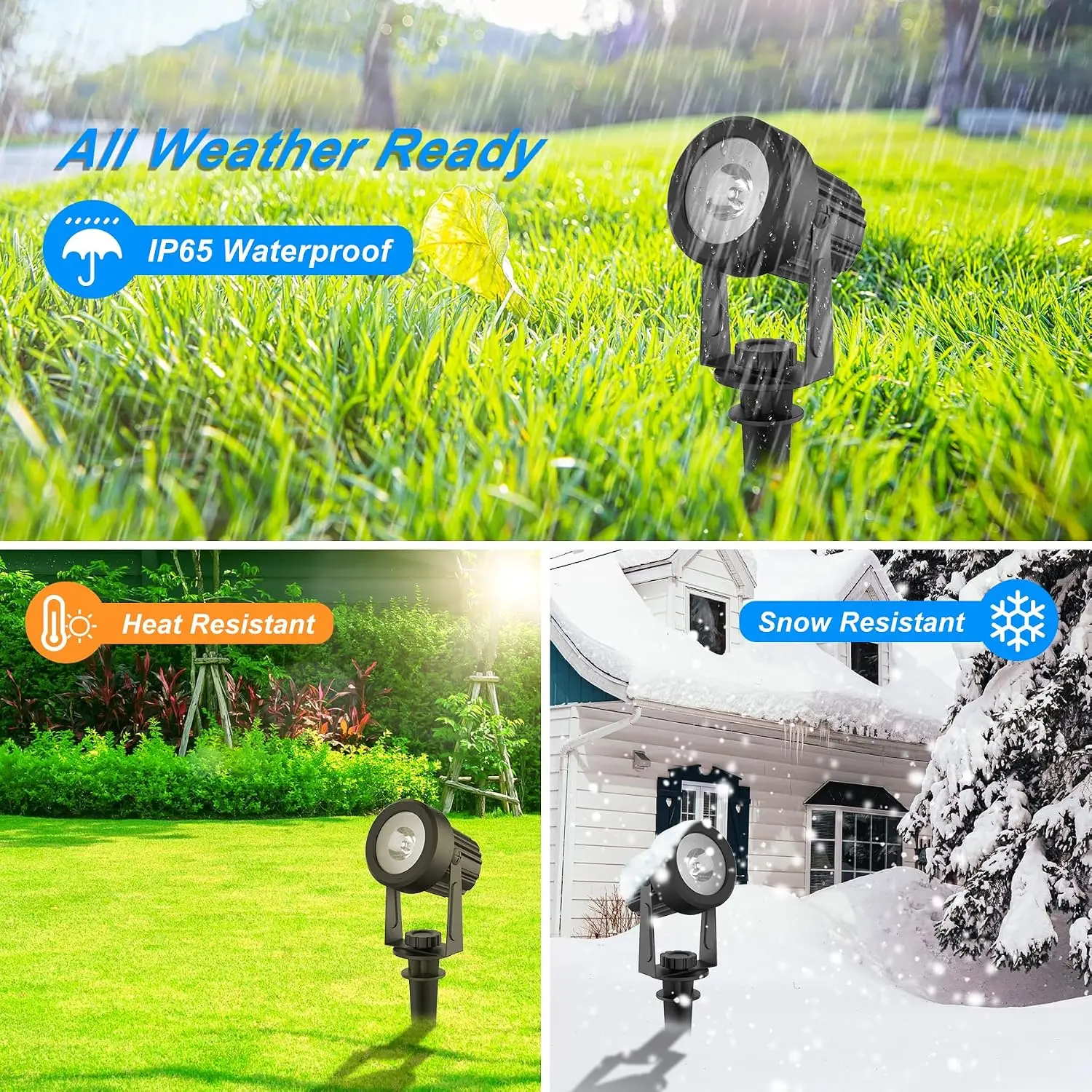 3000K/6000K Outdoor Solar LED Light IP65 Garden Landscape Pathway Wall Lamp for Tree Decoration Yard Street Solar Spotlight