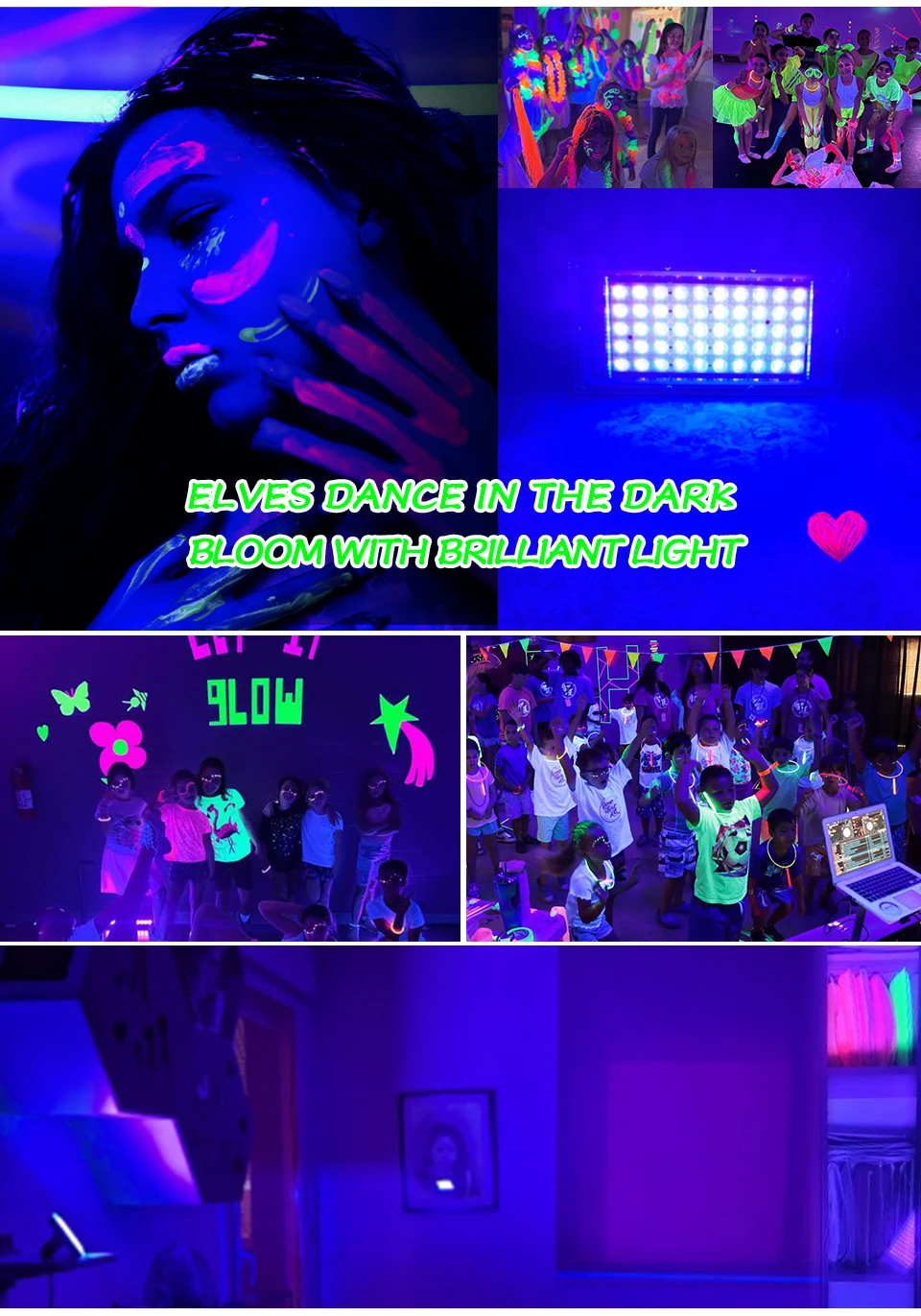 LED UV Lamp Flood Light 395nm 400nm USB 5V Ultraviolet Stage Lamp 50W 100W 200W LED Stage Blacklight Waterproof Disco Party