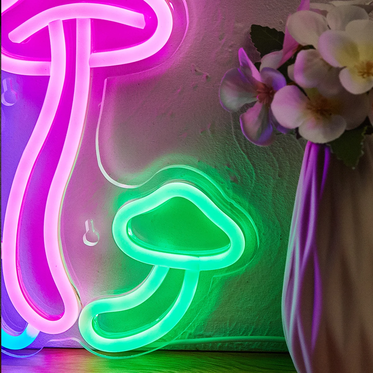 Chi-buy LED Neon Mushroom Shape USB Powered Night Light Wall Art & Game Room Bedroom Living Room Decor Lamp Sign Birthday Gift