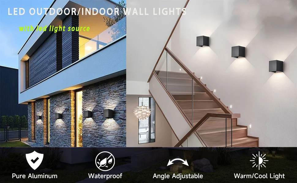 Tuya Outdoor Wall Light, Smart RGBCW Porch Lights , IP65 Waterproof for Outdoor/Indoor Decor, Works with Alexa&Google