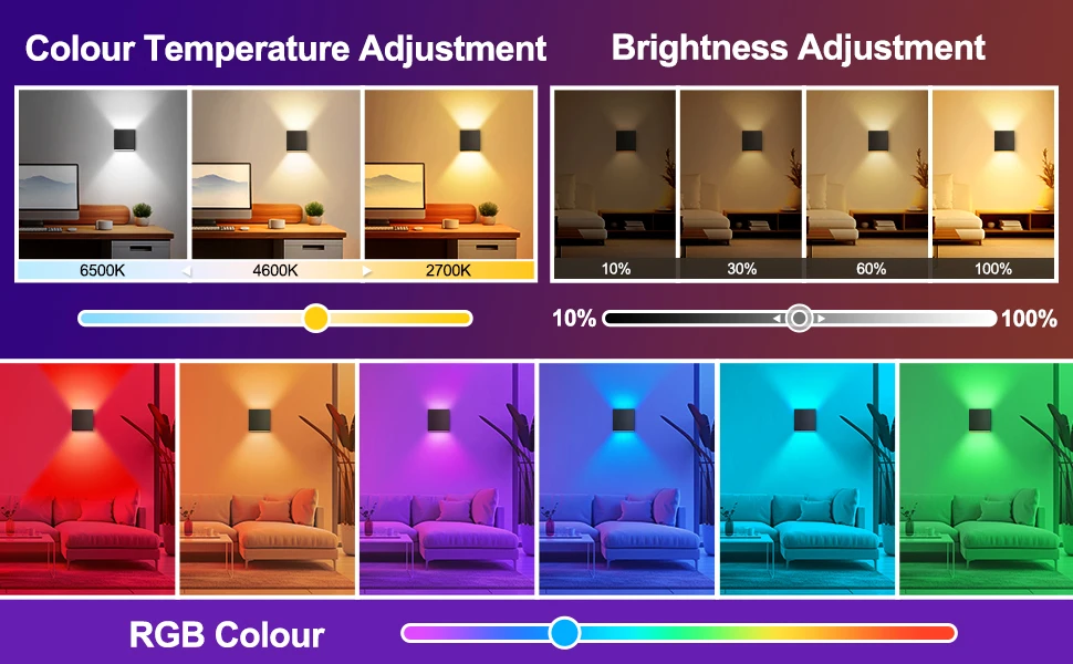 Tuya Outdoor Wall Light, Smart RGBCW Porch Lights , IP65 Waterproof for Outdoor/Indoor Decor, Works with Alexa&Google