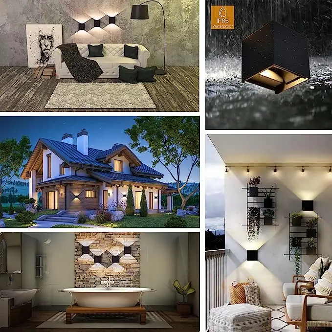 Tuya Outdoor Wall Light, Smart RGBCW Porch Lights , IP65 Waterproof for Outdoor/Indoor Decor, Works with Alexa&Google