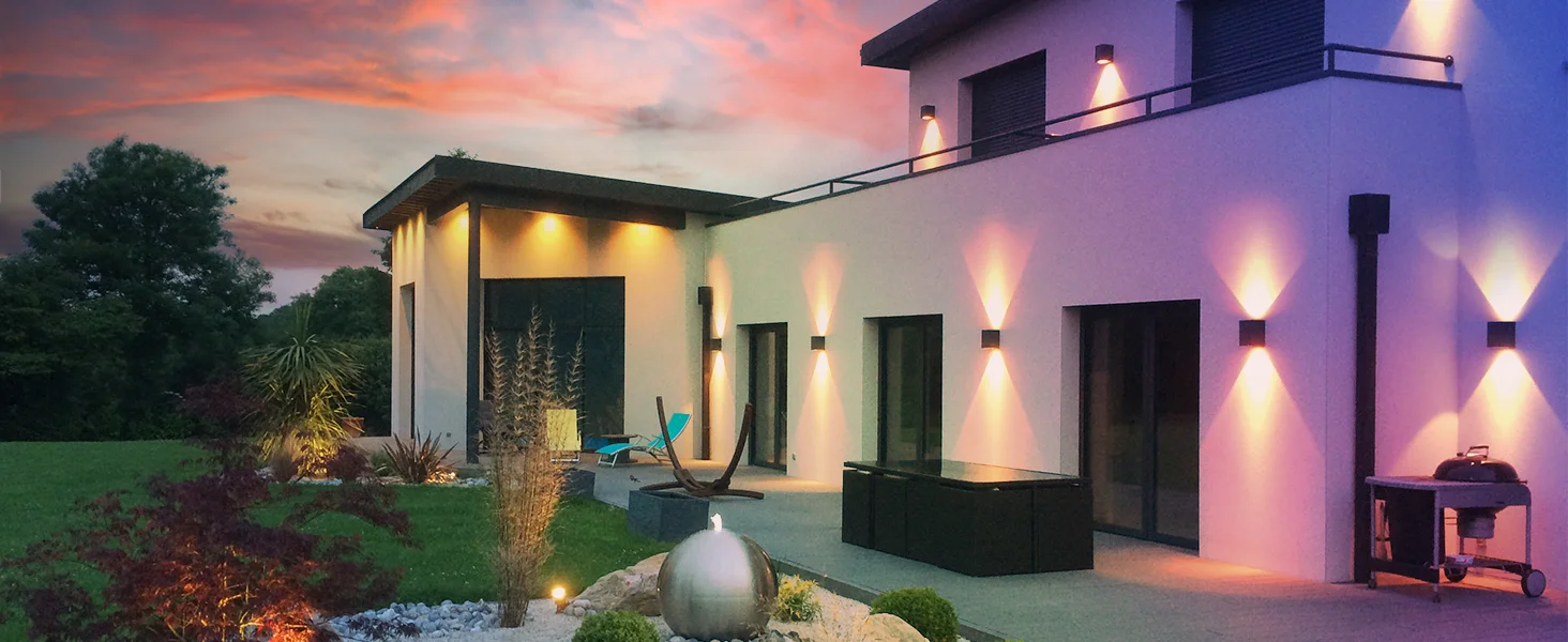 Tuya Outdoor Wall Light, Smart RGBCW Porch Lights , IP65 Waterproof for Outdoor/Indoor Decor, Works with Alexa&Google