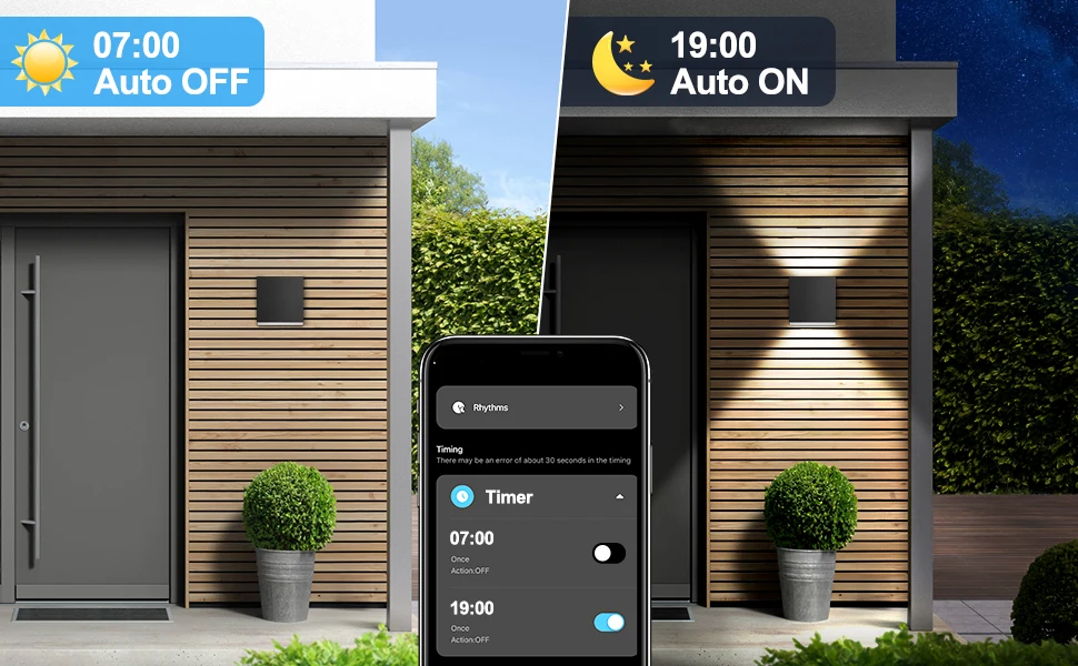 Tuya Outdoor Wall Light, Smart RGBCW Porch Lights , IP65 Waterproof for Outdoor/Indoor Decor, Works with Alexa&Google