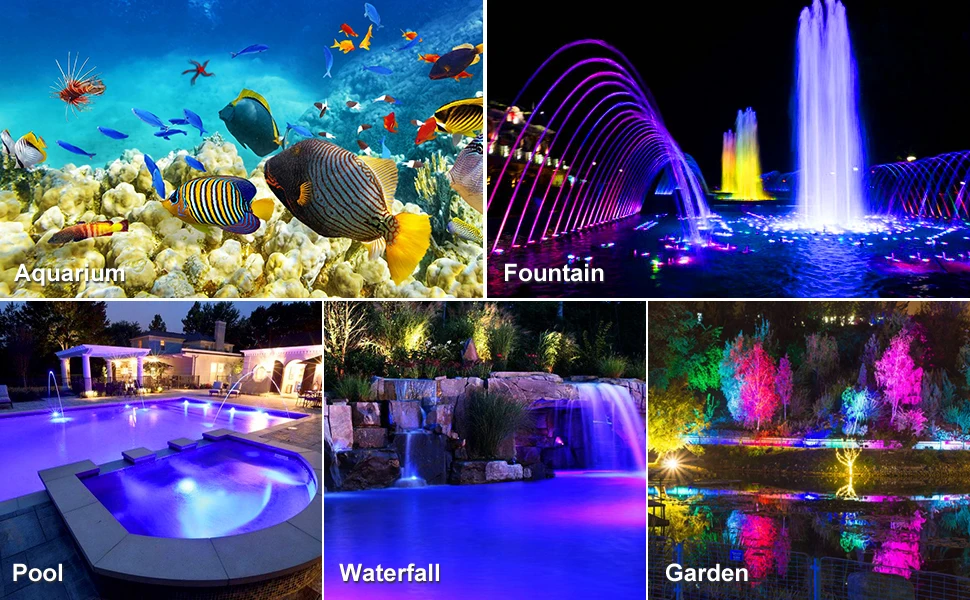 Solar Underwater RGB Light for Pond Aquarium Fish Tank Decor IP68 Solar Pool Lamp 2/3/4/5leds Garden Landscape Outdoor Spotlight