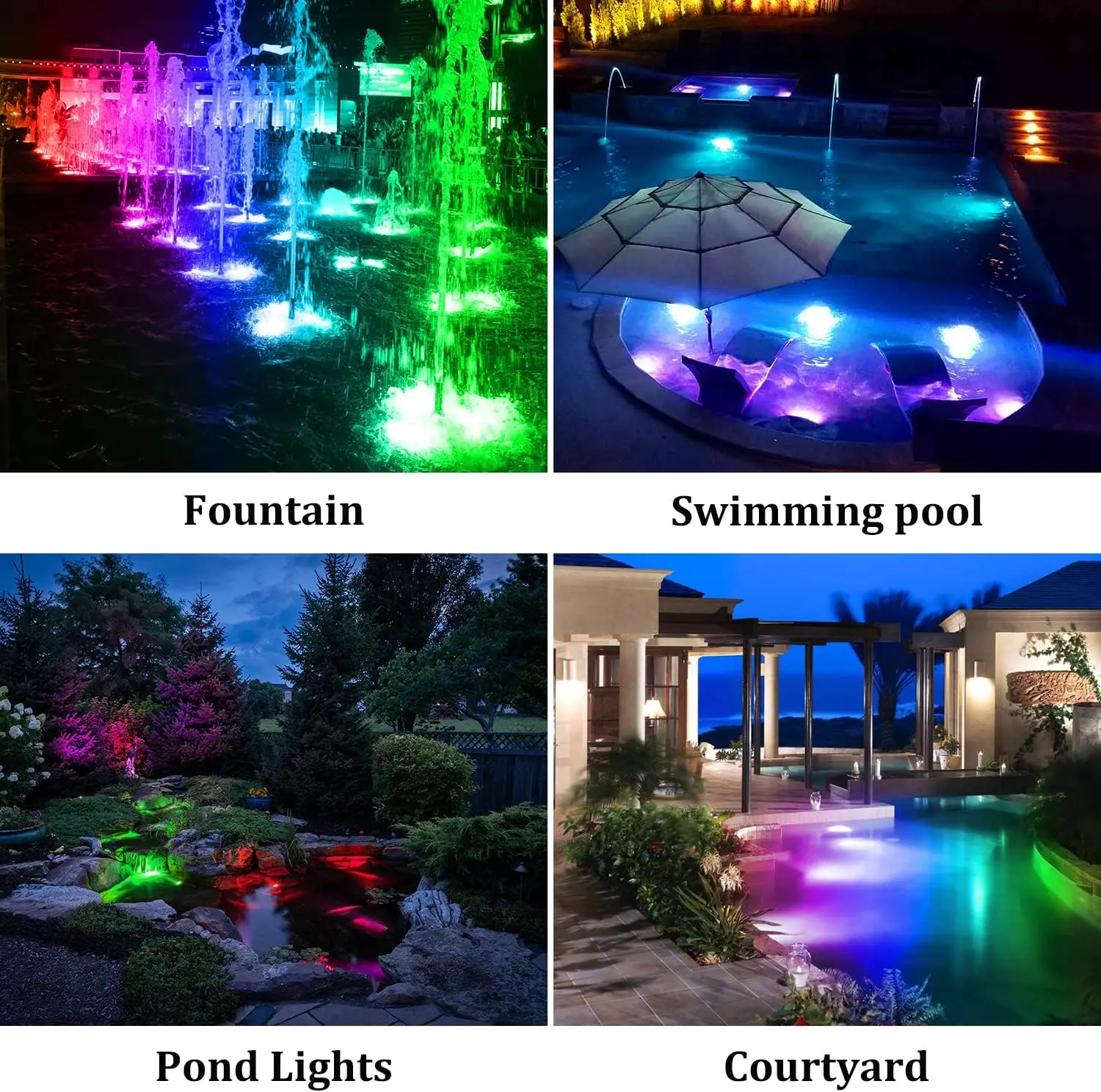 Solar Underwater RGB Light for Pond Aquarium Fish Tank Decor IP68 Solar Pool Lamp 2/3/4/5leds Garden Landscape Outdoor Spotlight
