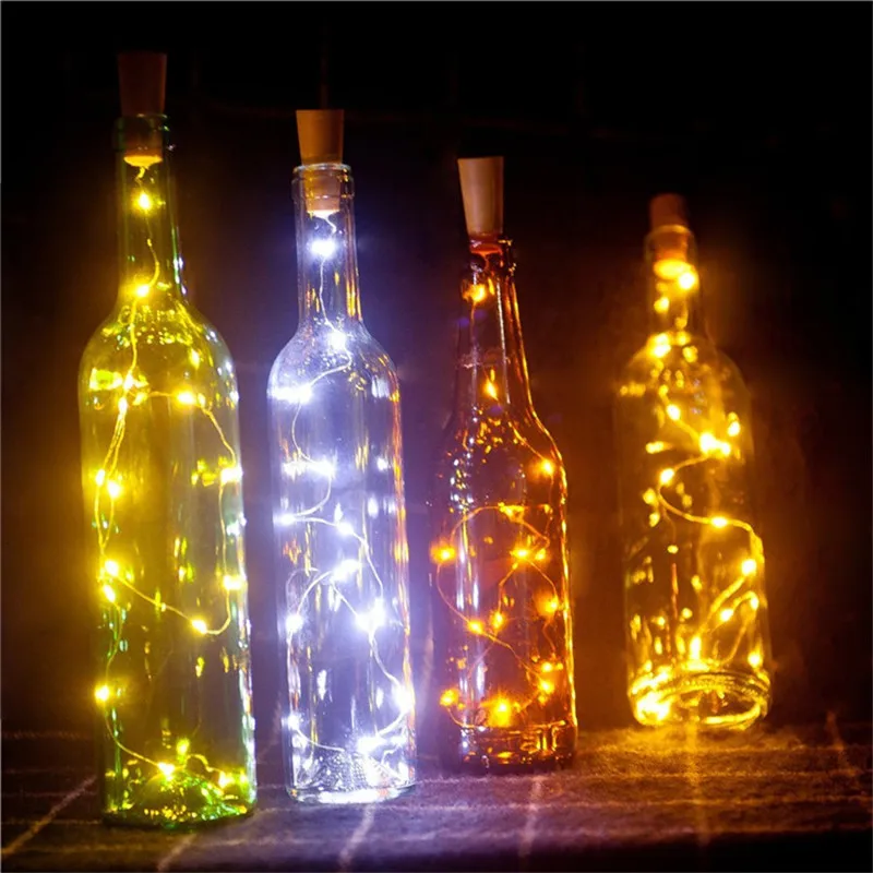 10 pcs Wine Bottle Fairy Lights With Cork LED String Lights Battery Fairy Lights Garland For Christmas Party Wedding Decoration