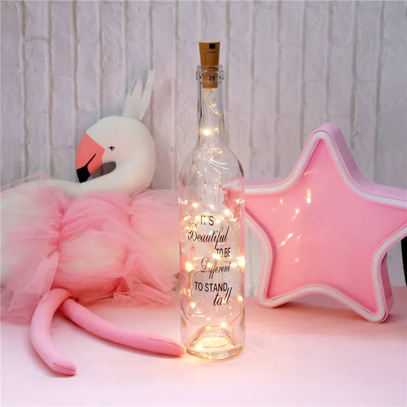 10 pcs Wine Bottle Fairy Lights With Cork LED String Lights Battery Fairy Lights Garland For Christmas Party Wedding Decoration
