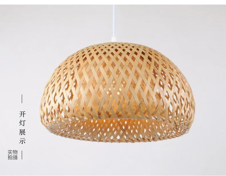 2025 Bamboo Pendant Lamps Hand Knitted Chinese Style Weaving Hanging Lamps 26cm Restaurant Home Decor Lighting Fixtures HOT