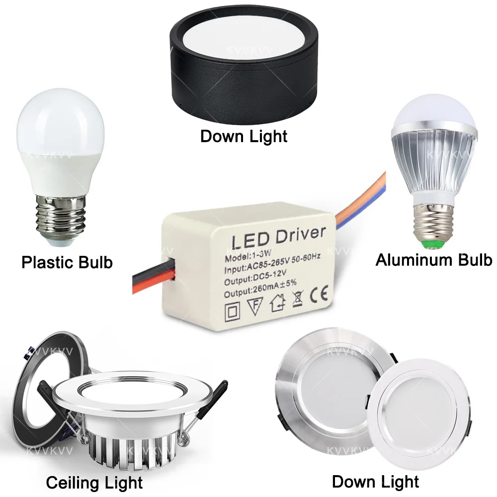 LED AC85-265V Lighting Transformer 3W 5W 7W 12W 18W 24W Constant 12V Drive Power Supply For DIY LED Home Panel Downlight Bulb