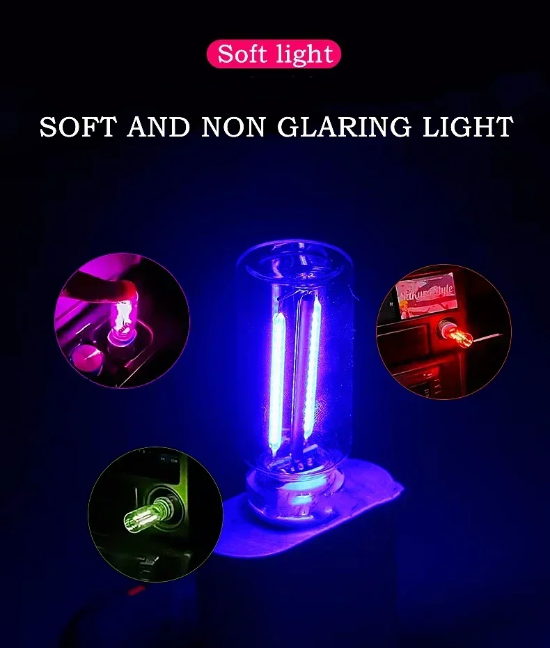 Dimmable USB Touch Filament Bulb Colorful LED Glass 5V USB Night Light Retro Edison Bulb Car Decoration Bedroom Decoration Toys