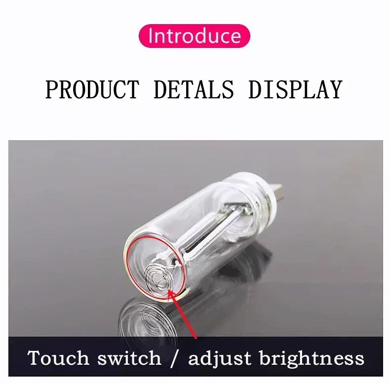 Dimmable USB Touch Filament Bulb Colorful LED Glass 5V USB Night Light Retro Edison Bulb Car Decoration Bedroom Decoration Toys