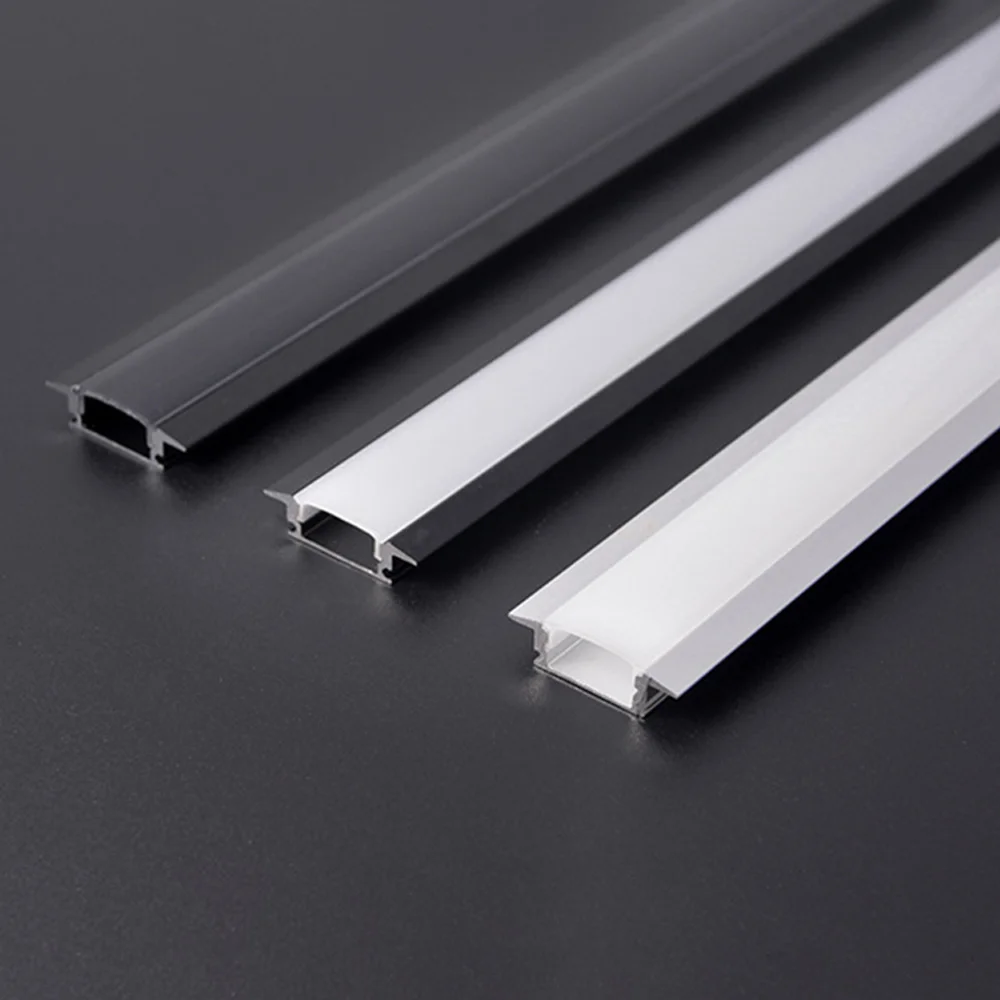 2-30Pcs/lot LED Aluminum Profile 0.5m/pcs U/V/W Shape Corner For 5050 2835 LED Strip Bar Lamp Channel Holder White/Black Cover