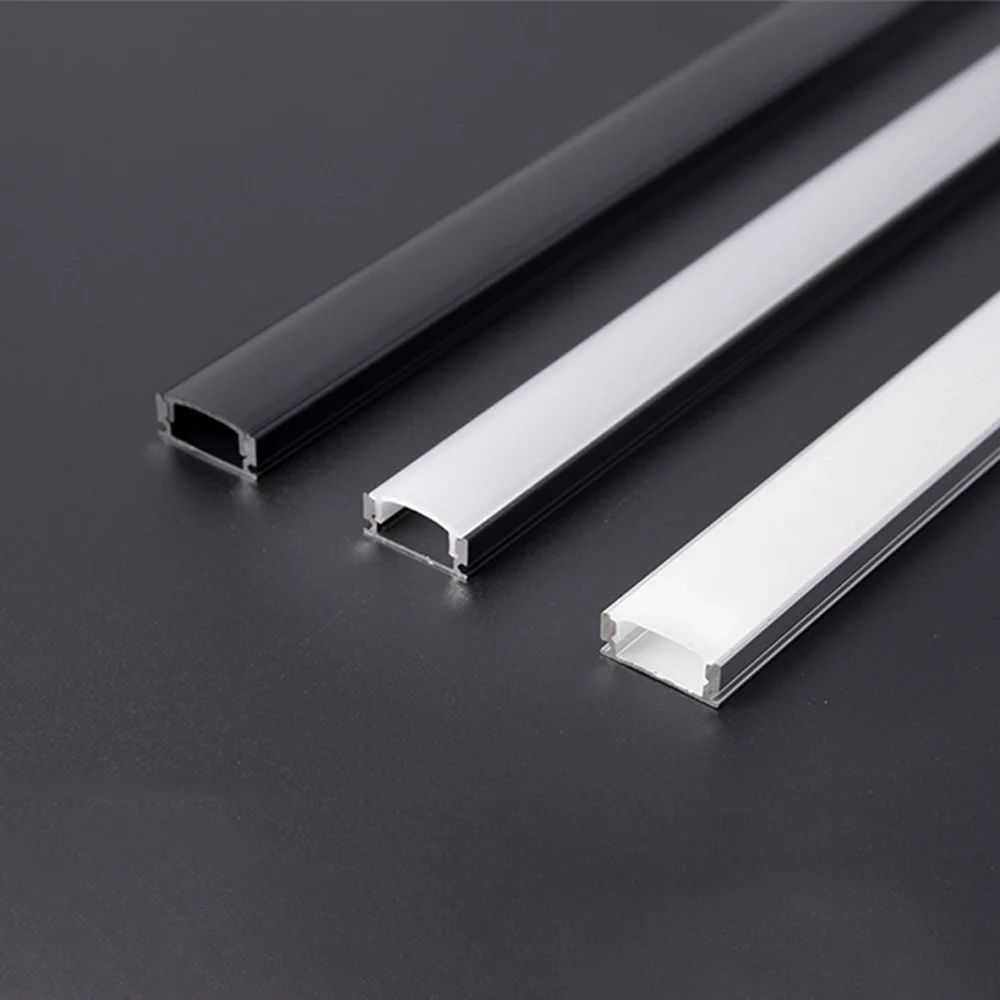 2-30Pcs/lot LED Aluminum Profile 0.5m/pcs U/V/W Shape Corner For 5050 2835 LED Strip Bar Lamp Channel Holder White/Black Cover
