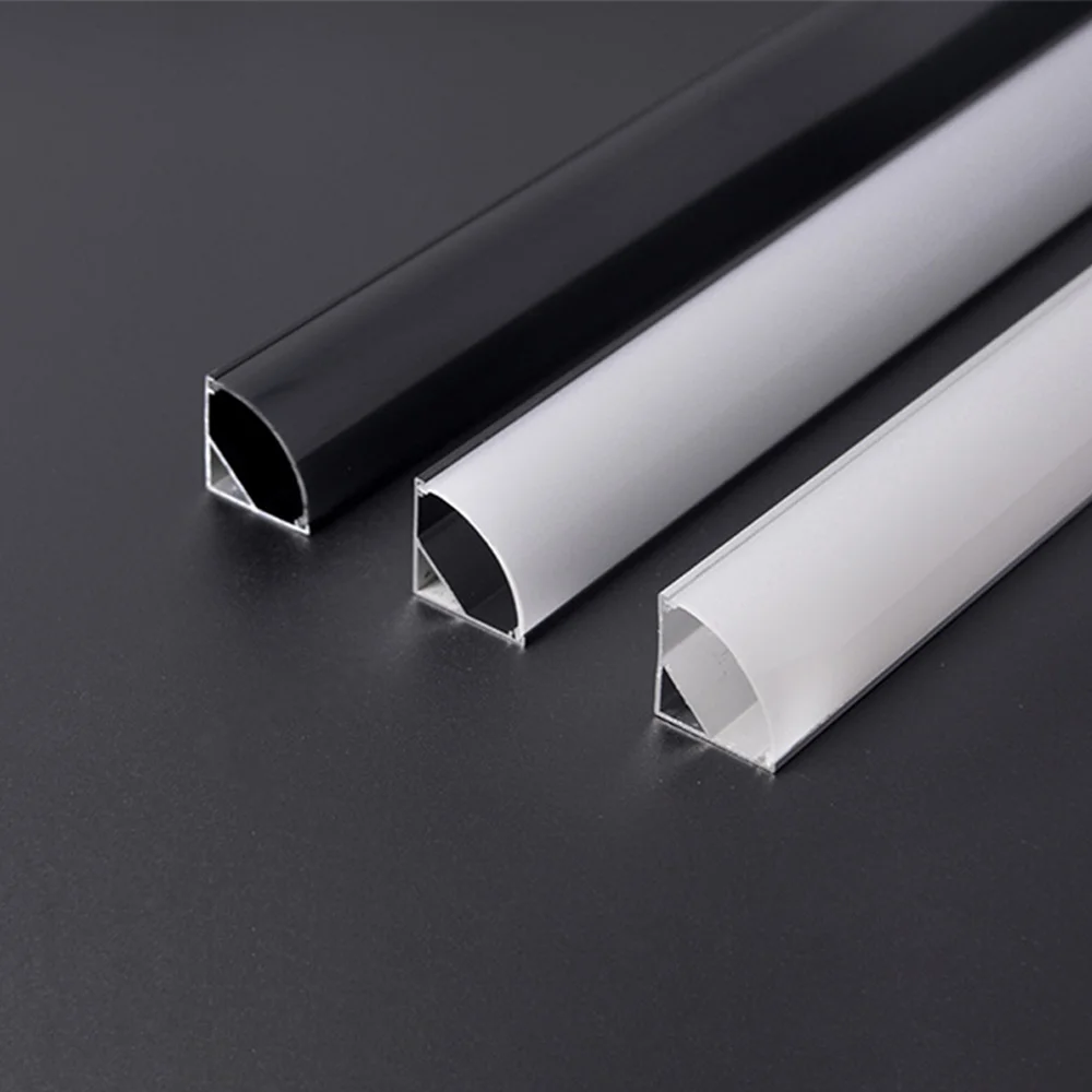 2-30Pcs/lot LED Aluminum Profile 0.5m/pcs U/V/W Shape Corner For 5050 2835 LED Strip Bar Lamp Channel Holder White/Black Cover