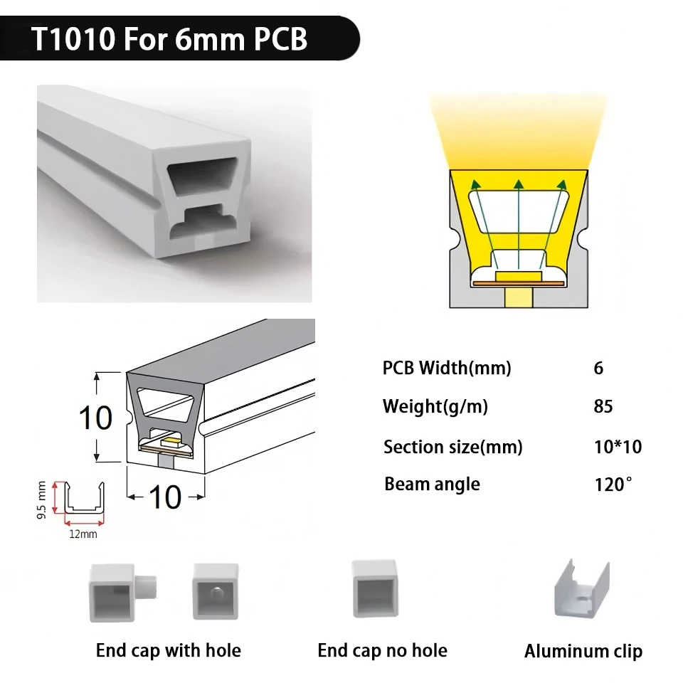 IP67 Waterproof Led Neon Silicone Flexible Light Tube Suitable for 5mm 8mm 10mm 12mm PCB WS2812B WS2811 5050 RGB Light Strip