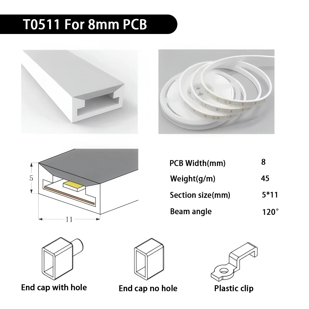 IP67 Waterproof Led Neon Silicone Flexible Light Tube Suitable for 5mm 8mm 10mm 12mm PCB WS2812B WS2811 5050 RGB Light Strip