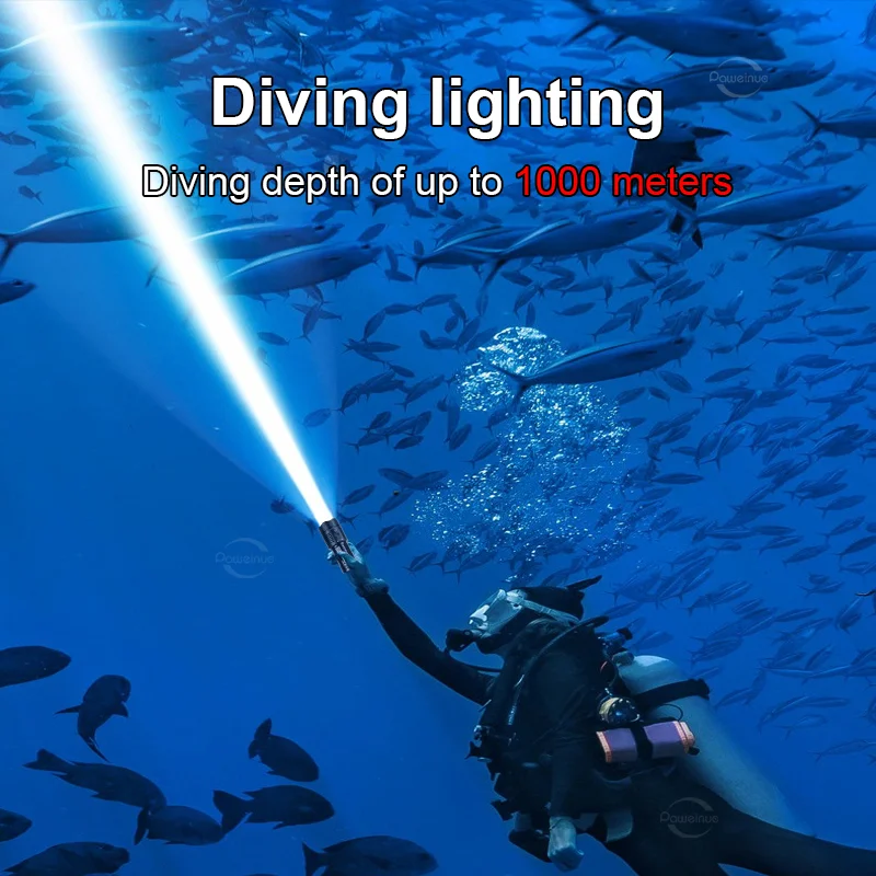 Most Powerful Diving Flashlight 5*T40 LED Professional Diving Flashlight Super Bright Underwater Torch Light Scuba Dive Lantern
