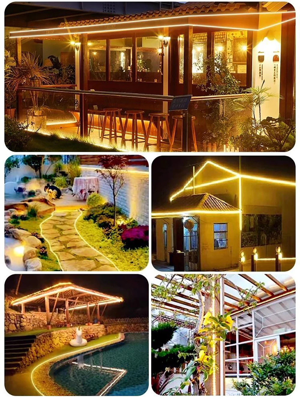 Solar LED Neon Strip Light Neon Sign Flexible Rope Lights 24V 2835 120LED/m 6x12mm Waterproof 0.5m 1m 2m 5m Garden Decoration