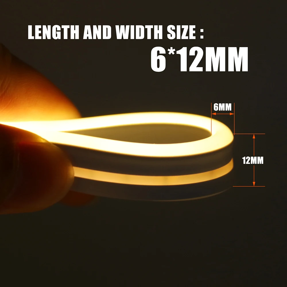 Solar LED Neon Strip Light Neon Sign Flexible Rope Lights 24V 2835 120LED/m 6x12mm Waterproof 0.5m 1m 2m 5m Garden Decoration