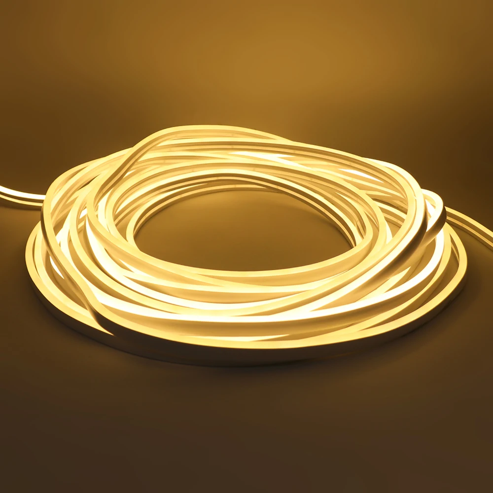 Solar LED Neon Strip Light Neon Sign Flexible Rope Lights 24V 2835 120LED/m 6x12mm Waterproof 0.5m 1m 2m 5m Garden Decoration