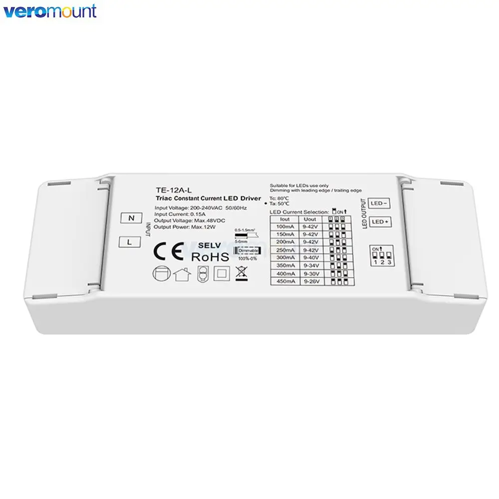 Skydance 12W 100-450mA 350-700mA 30W 150-900mA 40W 300-1050mA Constant Current Dimmable Led Triac Dimming Driver 200-240V Input