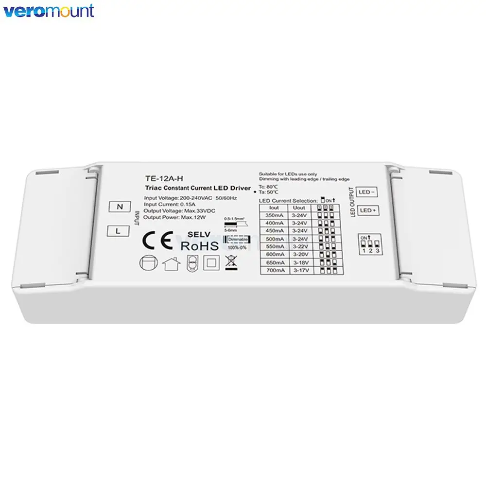 Skydance 12W 100-450mA 350-700mA 30W 150-900mA 40W 300-1050mA Constant Current Dimmable Led Triac Dimming Driver 200-240V Input