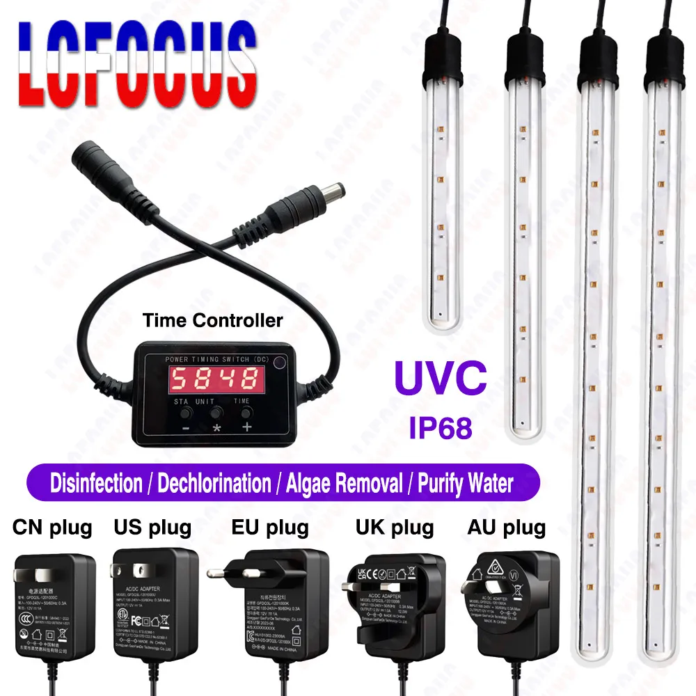 UVC LED Ultraviolet Lamps T6 4W 6W 8W 10W 270nm 280nm 110V 220V IP67 Waterproof Tube For Sterilization Purification Disinfection