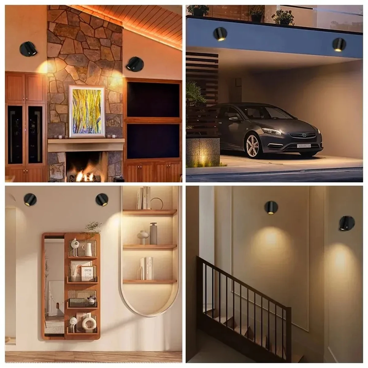 USB Rechargeable Wireless LED Wall Light Cordless Lamp Touch Dimmable Spotlight Magnetic For Bedroom Bedside Reading Type-C