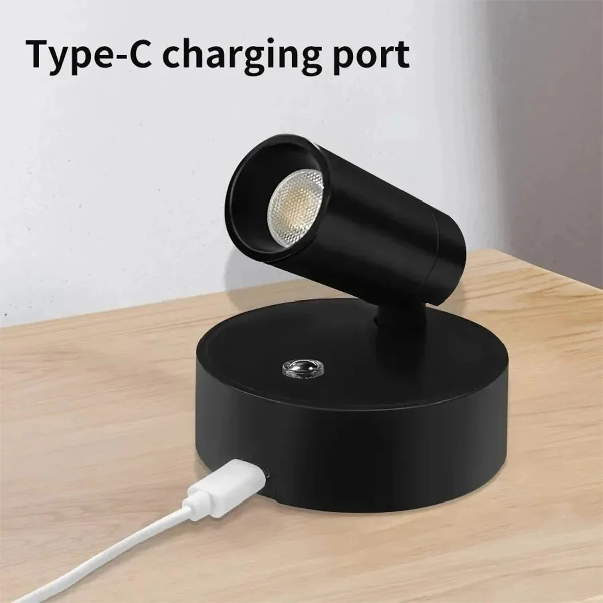 USB Rechargeable Wireless LED Wall Light Cordless Lamp Touch Dimmable Spotlight Magnetic For Bedroom Bedside Reading Type-C