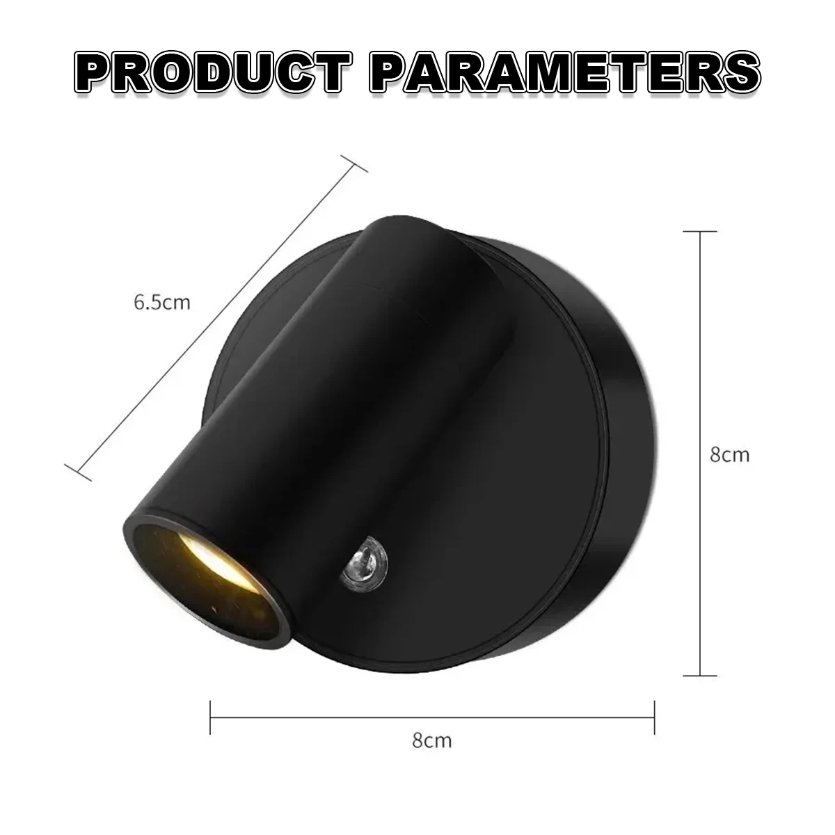 USB Rechargeable Wireless LED Wall Light Cordless Lamp Touch Dimmable Spotlight Magnetic For Bedroom Bedside Reading Type-C