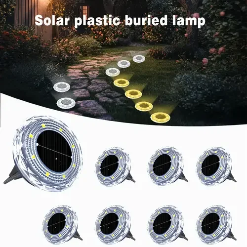 1/2/4/8pcs Mini Solar Crystal Floor Lamp Outdoor Landscape Lighting for Courtyard, Garden, Sidewalk Decorative Illumination