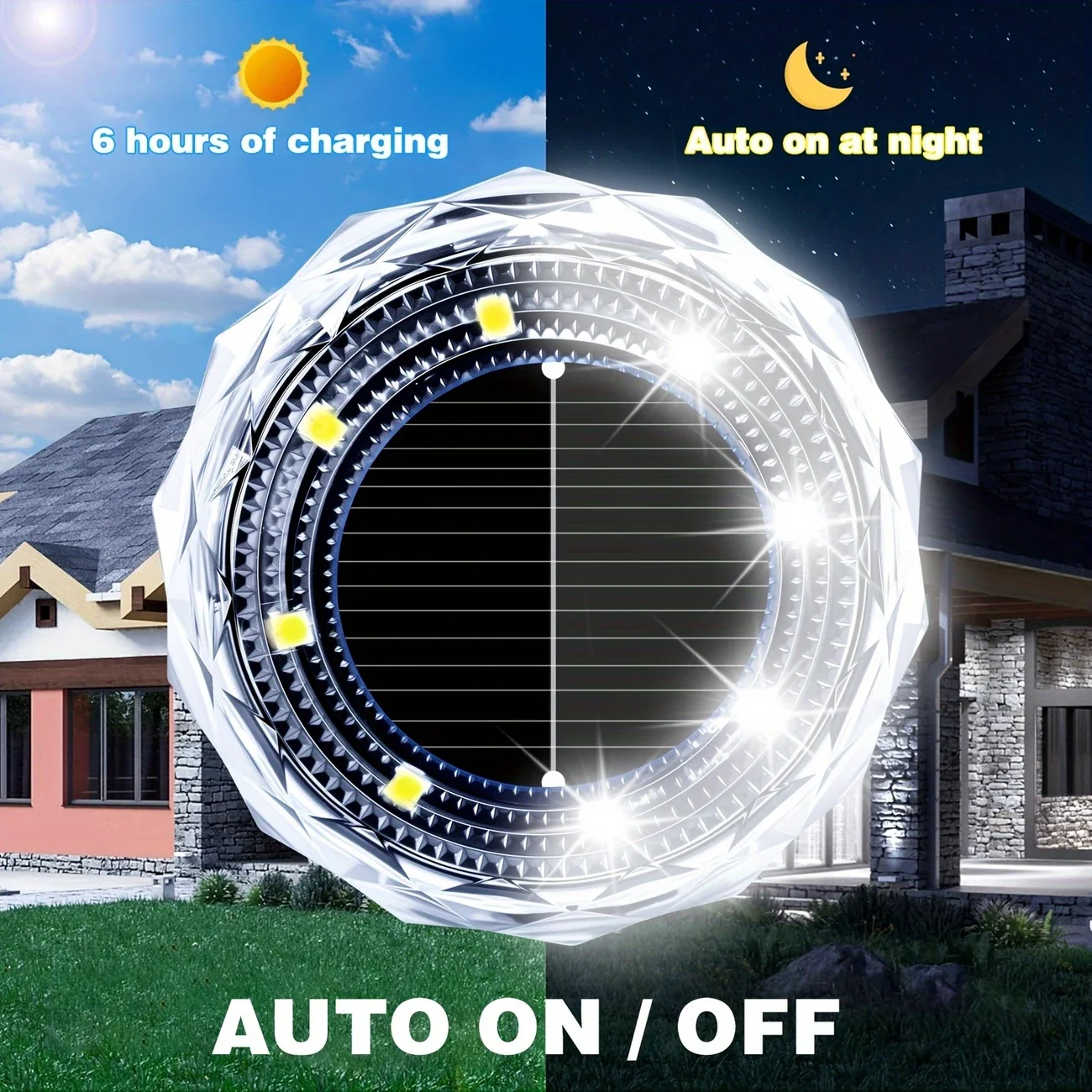 1/2/4/8pcs Mini Solar Crystal Floor Lamp Outdoor Landscape Lighting for Courtyard, Garden, Sidewalk Decorative Illumination