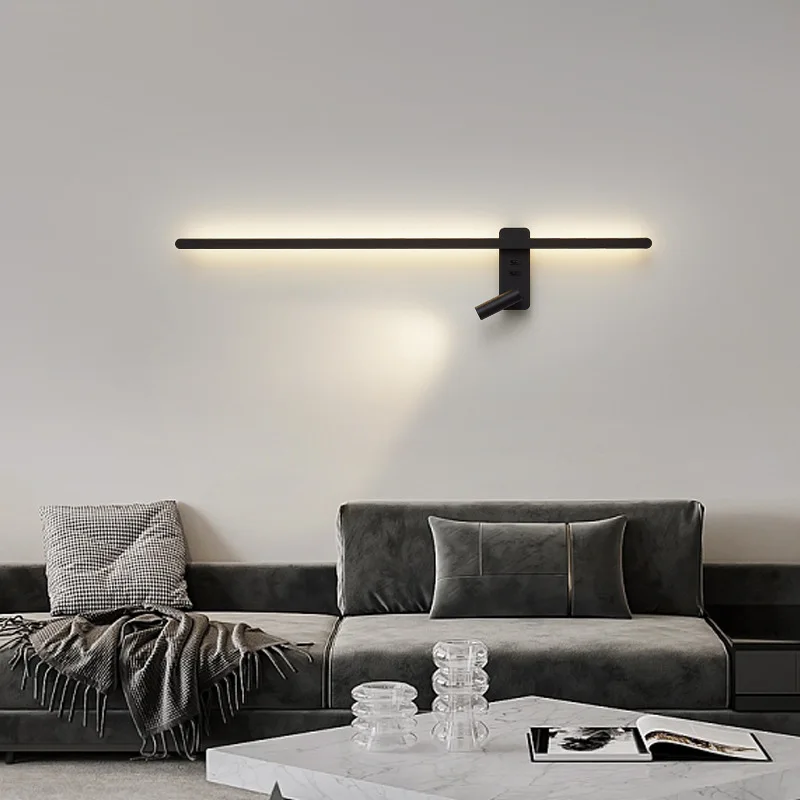 Nordic Wall Lamp Modern Black Minimalist Living Room Sofa Background Wall Decorative Luxury Bedroom Bedside Led Wall Lights