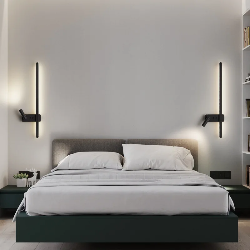 Nordic Wall Lamp Modern Black Minimalist Living Room Sofa Background Wall Decorative Luxury Bedroom Bedside Led Wall Lights