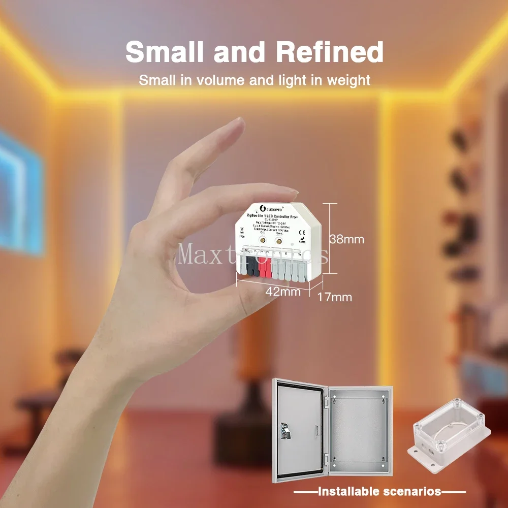 GL-C-301P/GL-RC-006Z ZigBee3.0 PRO+Mini 5 in 1 LED Strip Controller APP Voice Control for Dimmer WWCW RGBCCT RGBW LED Strip Lamp