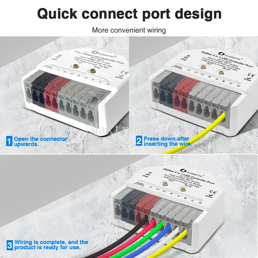 GL-C-301P/GL-RC-006Z ZigBee3.0 PRO+Mini 5 in 1 LED Strip Controller APP Voice Control for Dimmer WWCW RGBCCT RGBW LED Strip Lamp