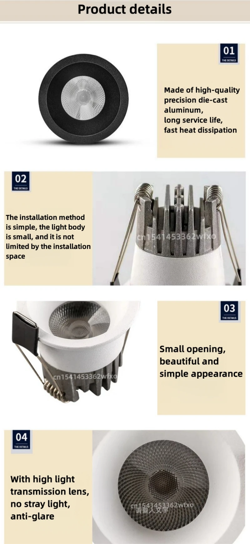 10PCS/lots Dimmable Mini LED Downlight 3W5W7W10W Anti-glare Recessed Ceiling Light Spot Light Bedroom Kitchen Wine Cabinet