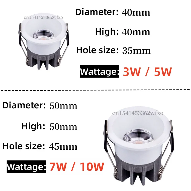 10PCS/lots Dimmable Mini LED Downlight 3W5W7W10W Anti-glare Recessed Ceiling Light Spot Light Bedroom Kitchen Wine Cabinet