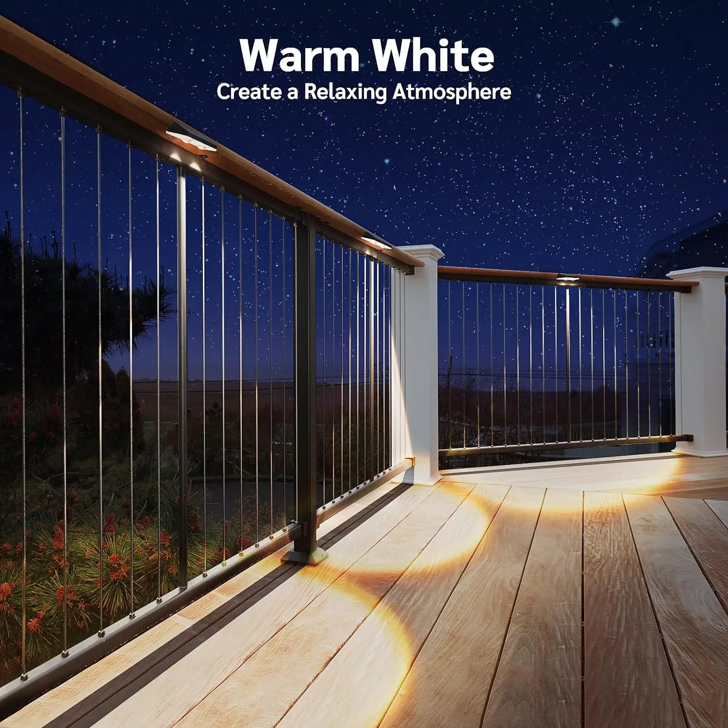 2/4pcs Solar Fence Light RGB Color Changing Outdoor Garden Yard Decor Step Lamp IP65 Waterproof Pathway Wall Stair Lamp Balcony