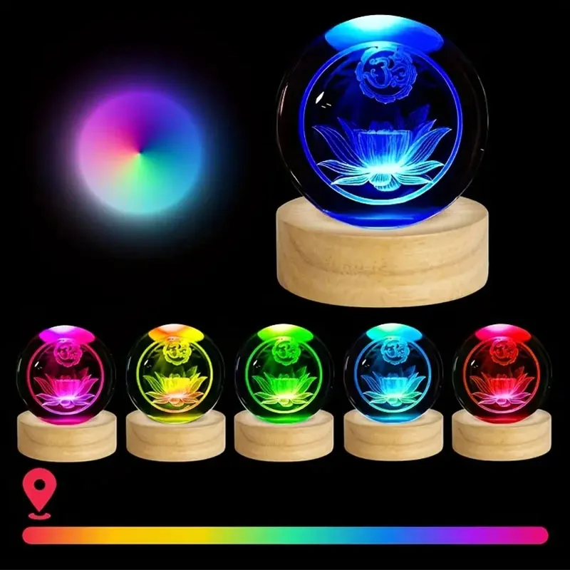 1/4Pcs Wood Desktop Decorative Lights Base Night Light Wooden LED USB RGB Display Lamp Display Stand Lamps Holder Art Ornament