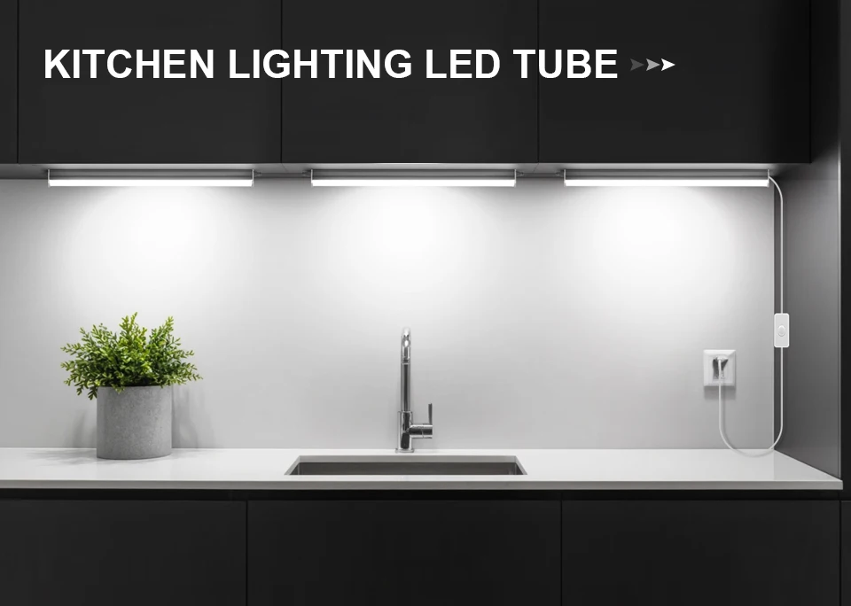Energy Saving T5/T8 15W/25W LED Tube AC220V Fluorescent Tube Bulb for Shop Exhibition Halls Lighting,EU US Plug Connect Wire
