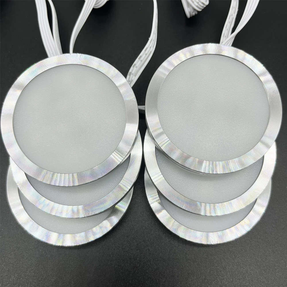 Tuya WIFI DC12V RGB Color Under Cabinet Lights Dimmable Puck Light Festival Wardrobe Bedroom Kitchen for Alice Alexa Google Home