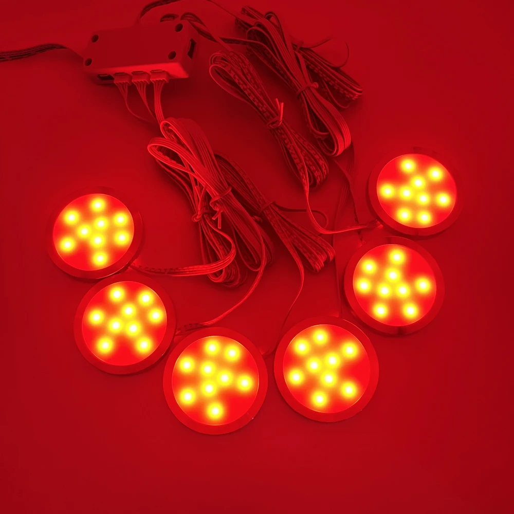 Tuya WIFI DC12V RGB Color Under Cabinet Lights Dimmable Puck Light Festival Wardrobe Bedroom Kitchen for Alice Alexa Google Home