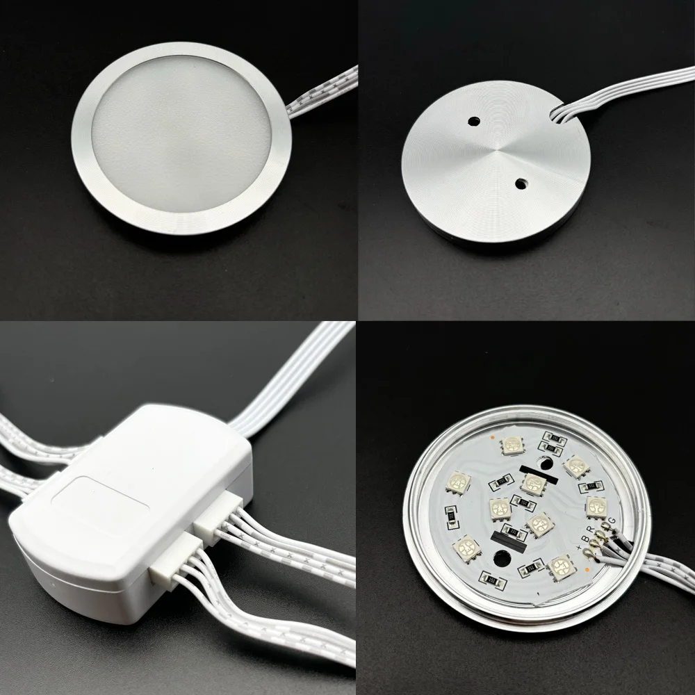 Tuya WIFI DC12V RGB Color Under Cabinet Lights Dimmable Puck Light Festival Wardrobe Bedroom Kitchen for Alice Alexa Google Home